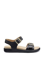 Hotter Black Wide Fit Corfu Buckle Sandals - Image 1 of 4