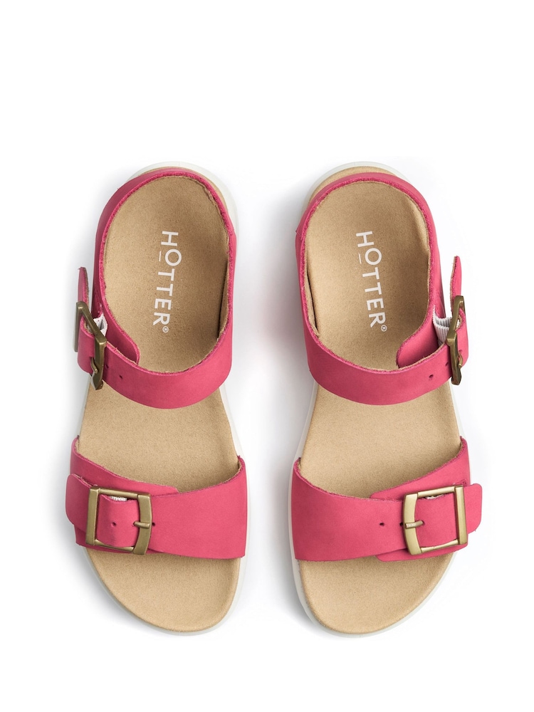 Hotter Pink Regular Fit Corfu Buckle Sandals - Image 4 of 4