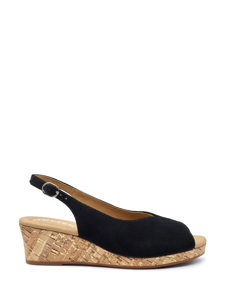Hotter Black Regular Fit Atlantic Buckle Sandals - Image 1 of 4
