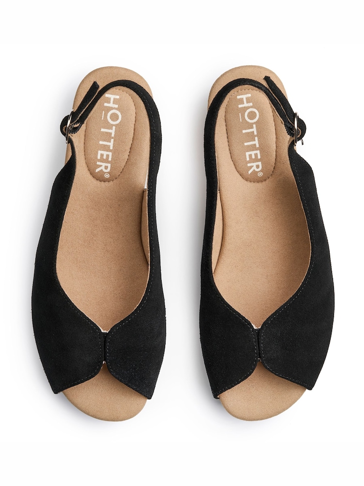 Hotter Black Regular Fit Atlantic Buckle Sandals - Image 4 of 4