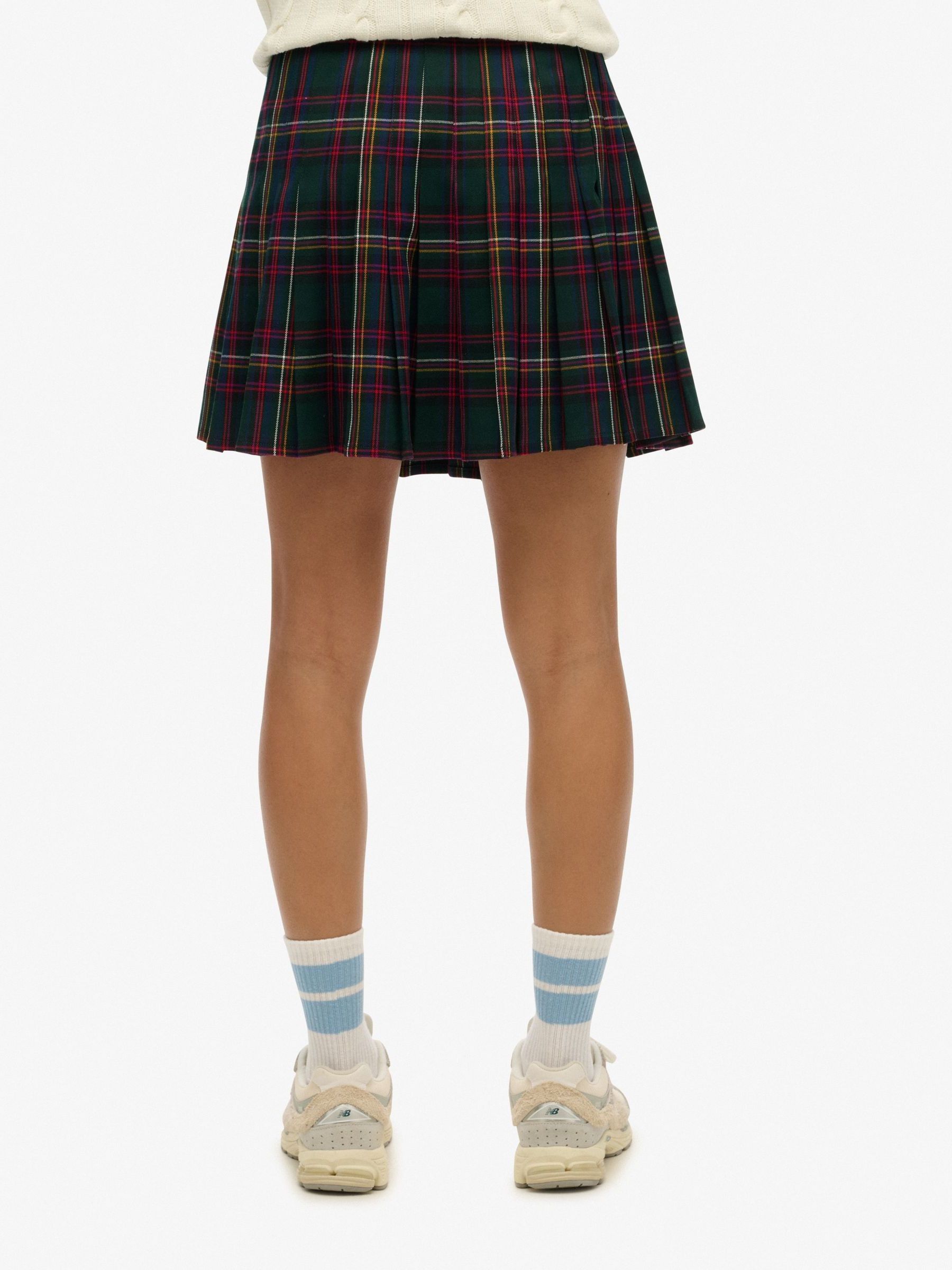 Buy Superdry Green Vintage Check Pleated Mini Skirt from Next USA