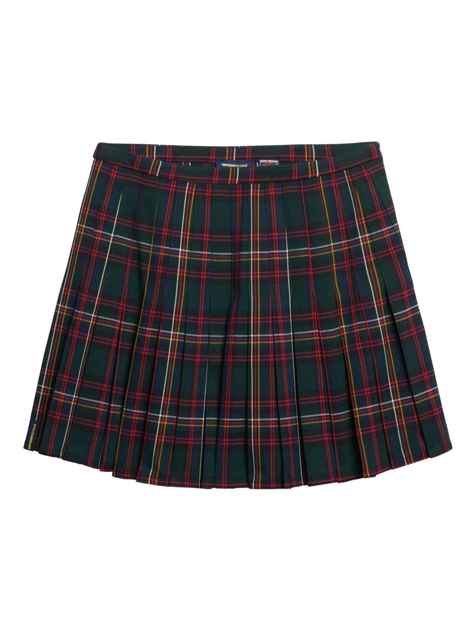 Superdry Gonna A Quadri Vintage | Modello 1/2 Pieghe | Taglia 38 Donna | Collezione Classic Check | W7210267A