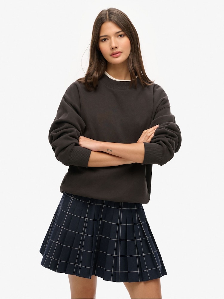 Superdry Navy Vintage Check Pleated Mini Skirt - Image 1 of 10 Superdry Navy Vintage Check Pleated Mini Skirt - Image 1 of 10