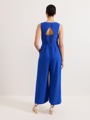 Phase Eight Blue Marta Plain Jumpsuit - Image 2 of 7