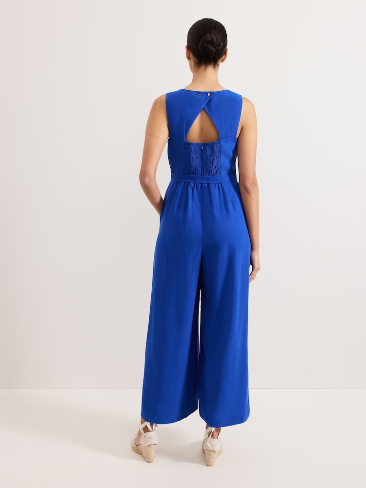 Phase Eight Blue Marta Plain Jumpsuit - Image 2 of 7