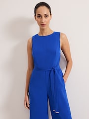 Phase Eight Blue Marta Plain Jumpsuit - Image 4 of 7