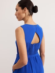 Phase Eight Blue Marta Plain Jumpsuit - Image 6 of 7