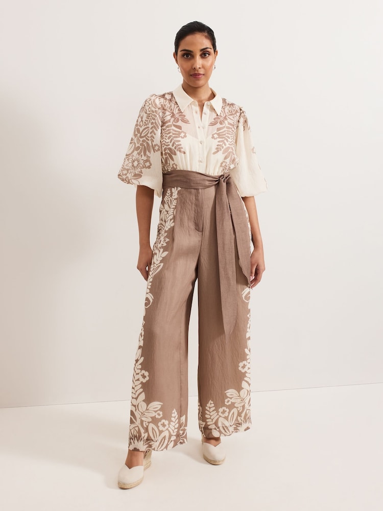 Phase Eight Brown Petite Lilja Jumpsuit - Image 1 of 6