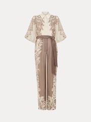 Phase Eight Brown Petite Lilja Jumpsuit - Image 6 of 6