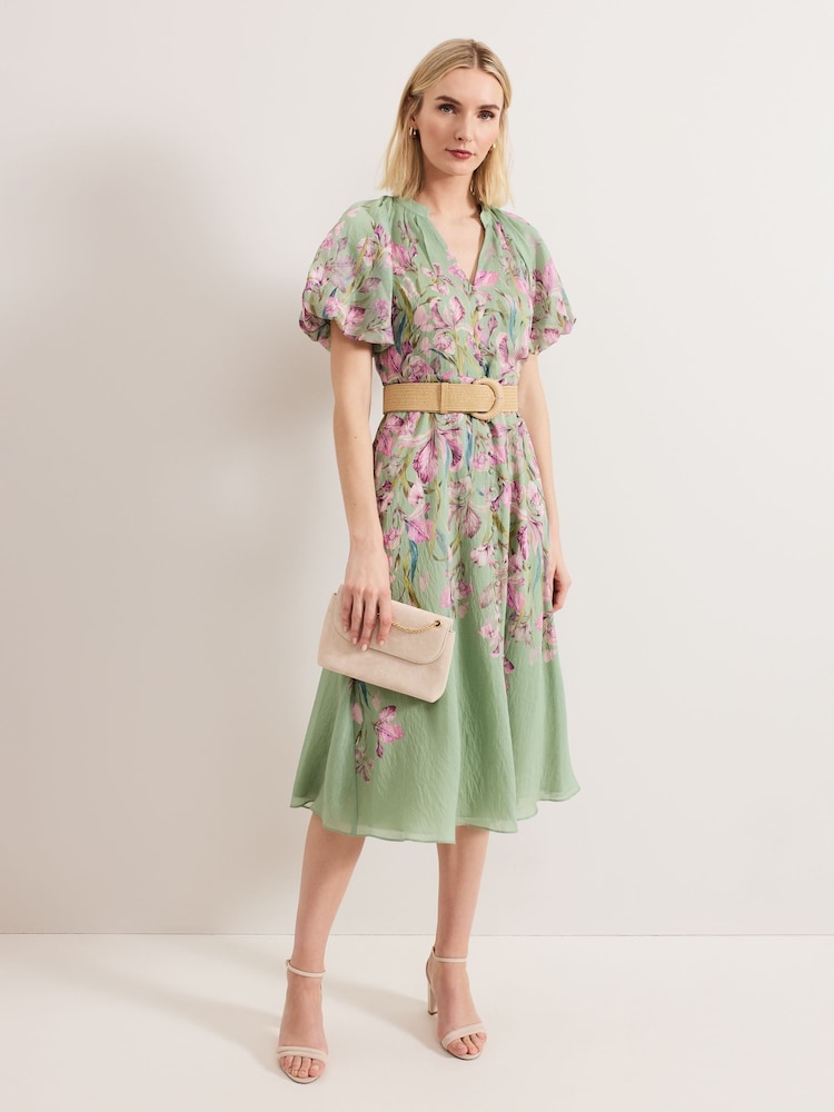 Phase Eight Green Amalie Floral Dress - Image 2 of 7