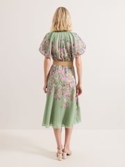 Phase Eight Green Amalie Floral Dress - Image 3 of 7