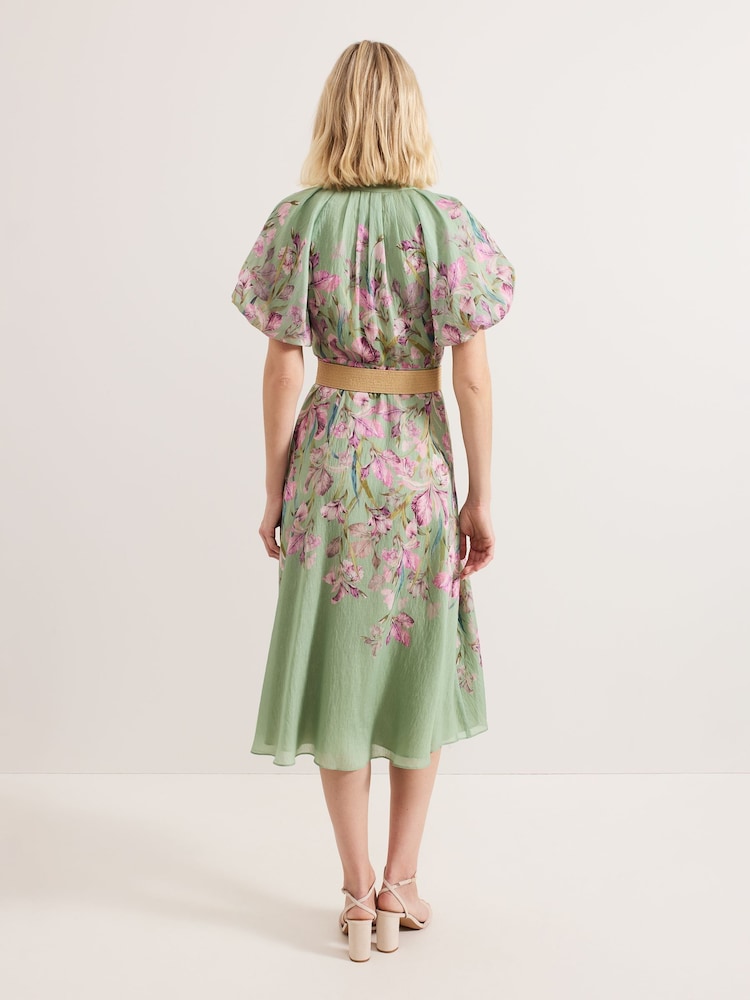 Phase Eight Green Amalie Floral Dress - Image 3 of 7