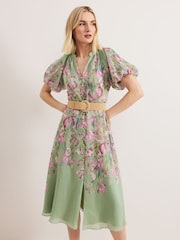 Phase Eight Green Amalie Floral Dress - Image 4 of 7