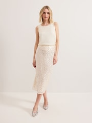 Phase Eight Cream Alma Pencil Skirt - Image 2 of 8