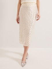 Phase Eight Cream Alma Pencil Skirt - Image 4 of 8