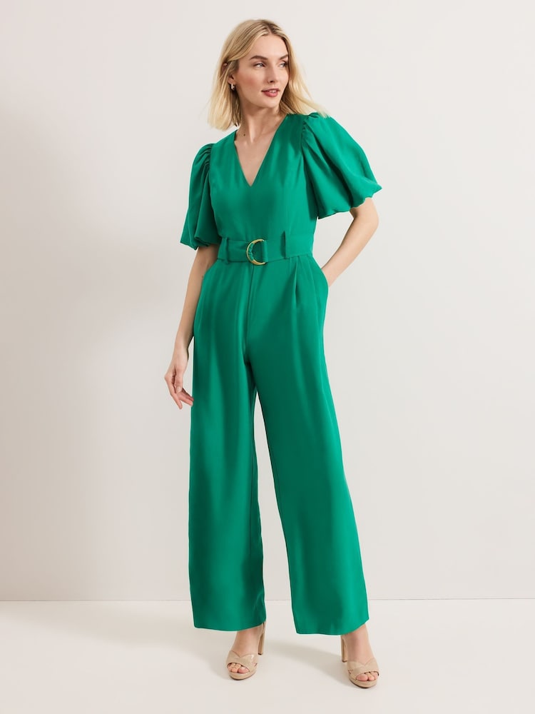 Phase Eight Green Margot Puff Jumpsuit - Image 2 of 8