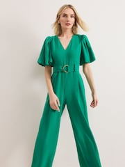 Phase Eight Green Margot Puff Jumpsuit - Image 4 of 8