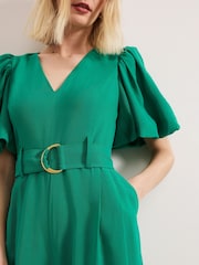 Phase Eight Green Margot Puff Jumpsuit - Image 5 of 8