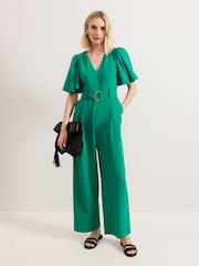 Phase Eight Green Margot Puff Jumpsuit - Image 7 of 8