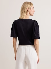 Phase Eight Blue Lani Broderie Top - Image 2 of 7