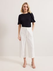 Phase Eight Blue Lani Broderie Top - Image 3 of 7