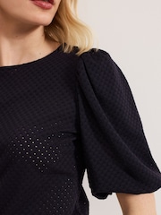Phase Eight Blue Lani Broderie Top - Image 5 of 7