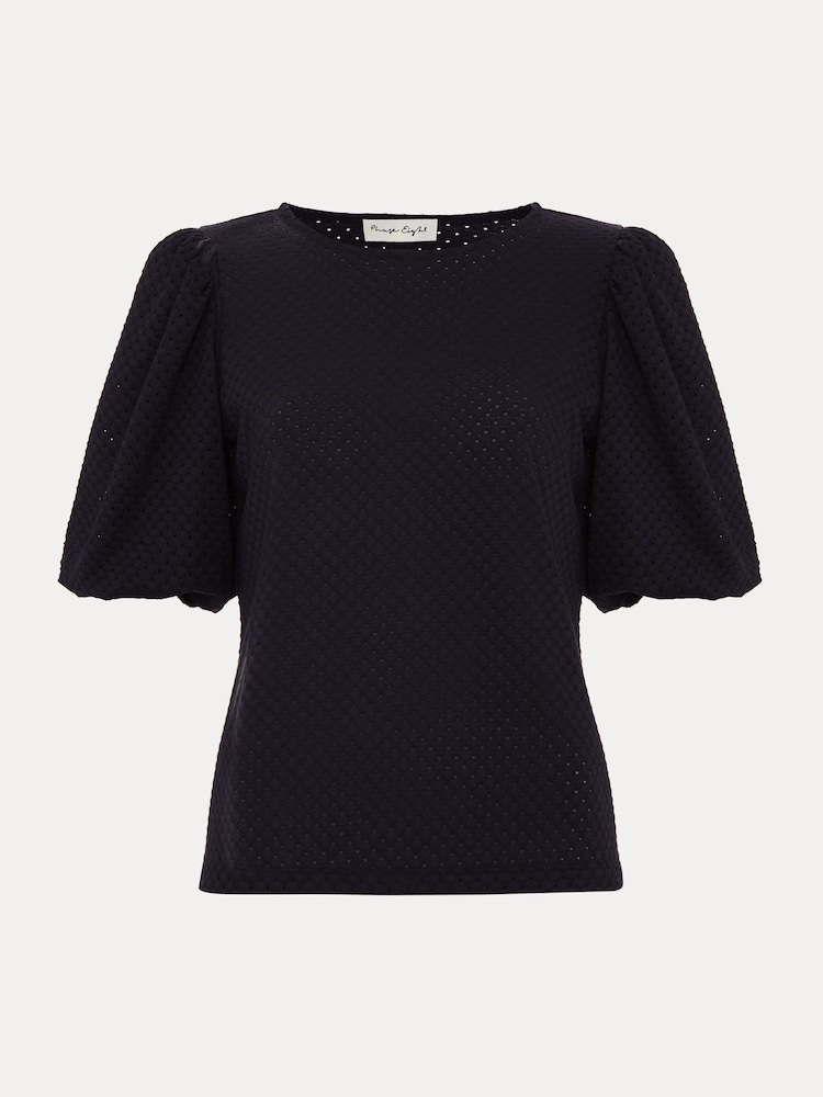 Phase Eight Blue Lani Broderie Top - Image 7 of 7