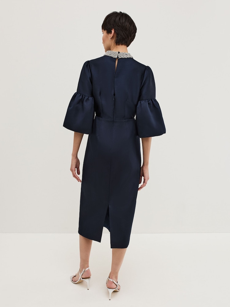 Phase Eight Blue Audrey Midi Dress - Image 2 of 7