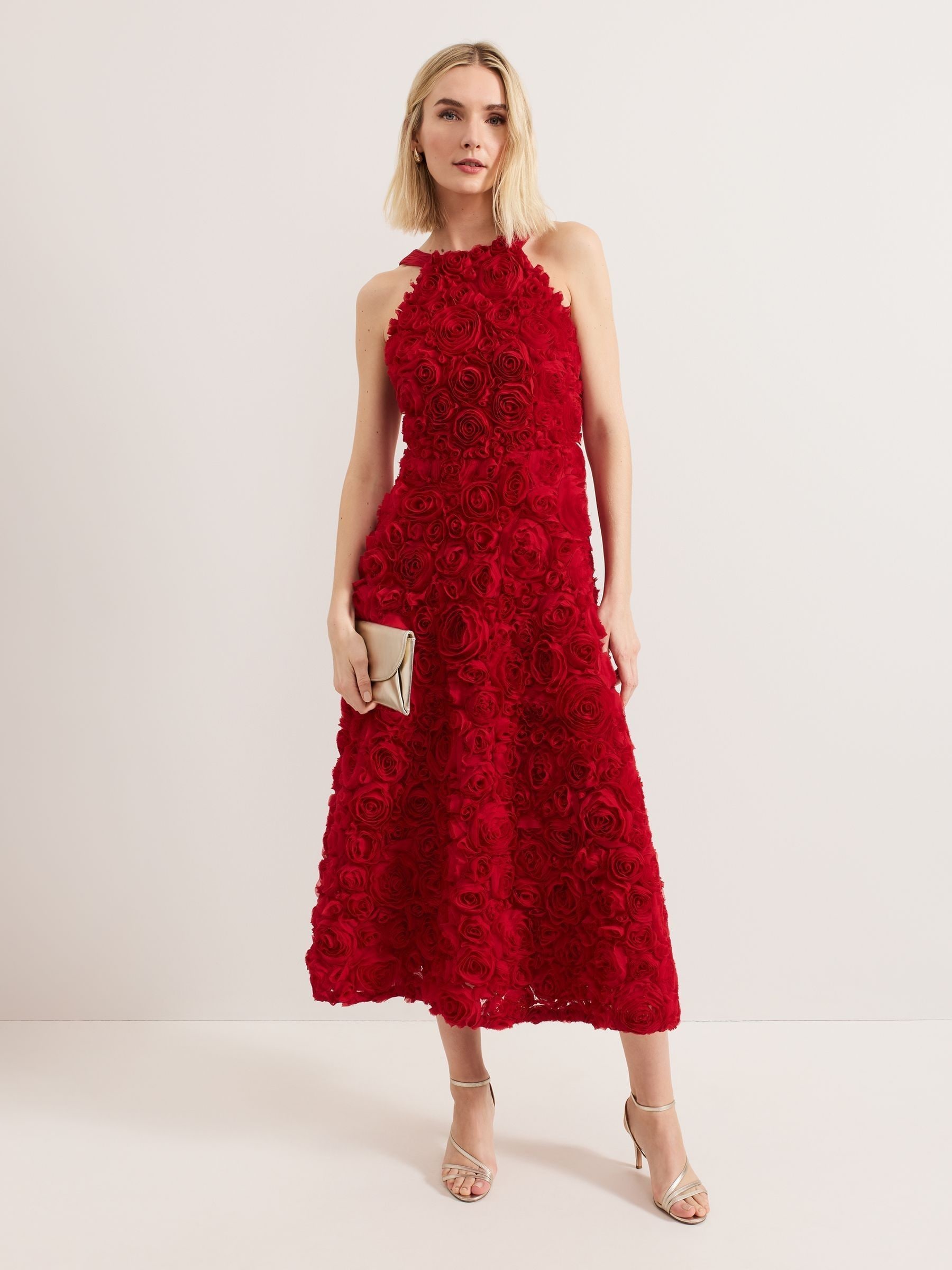 Phase Eight Red Angeline Midaxi Dress