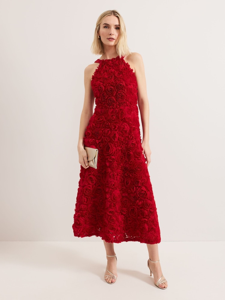 Phase Eight Red Angeline Midaxi Dress - Image 1 of 7
