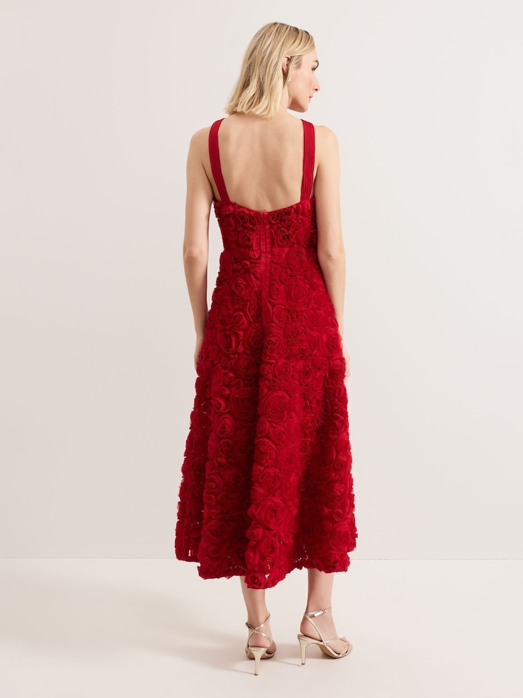 Phase Eight Red Angeline Midaxi Dress - Image 2 of 7