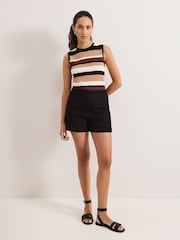 Phase Eight Black Maeva Cutwork 100% Cotton Shorts - Image 1 of 7