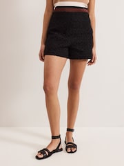 Phase Eight Black Maeva Cutwork 100% Cotton Shorts - Image 5 of 7