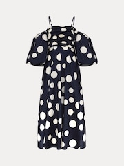 Phase Eight Blue Marilyn Spot Dress - Image 7 of 7