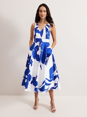 Phase Eight Blue Delicia Print Dress - Image 1 of 4