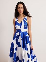 Phase Eight Blue Delicia Print Dress - Image 3 of 4