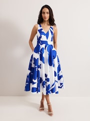 Phase Eight Blue Delicia Print Dress - Image 4 of 4