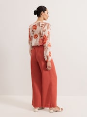 Phase Eight Brown Lottie Linen Trousers - Image 3 of 8