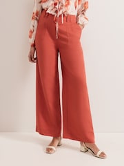Phase Eight Brown Lottie Linen Trousers - Image 4 of 8