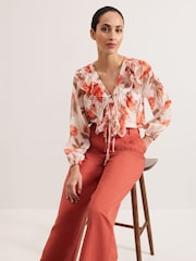 Phase Eight Brown Lottie Linen Trousers - Image 7 of 8