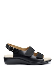 Hotter Black Wide Fit Easy II Touch-Fastening Sandals - Image 1 of 4