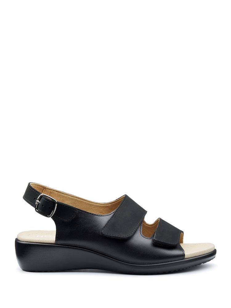 Hotter Black Wide Fit Easy II Touch-Fastening Sandals - Image 1 of 4