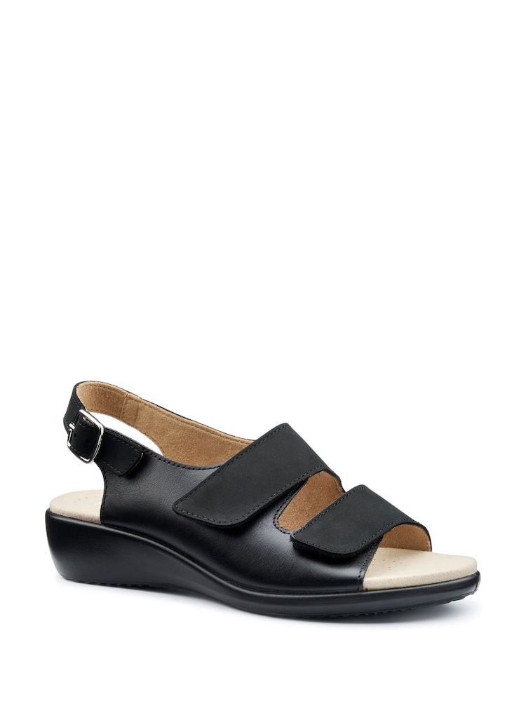 Hotter Black Wide Fit Easy II Touch-Fastening Sandals - Image 2 of 4