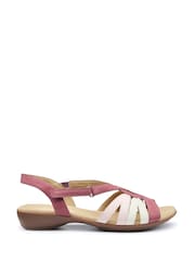 Hotter Red Wide Fit Flare Touch-Fastening Sandals - Image 1 of 4