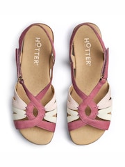 Hotter Red Wide Fit Flare Touch-Fastening Sandals - Image 4 of 4