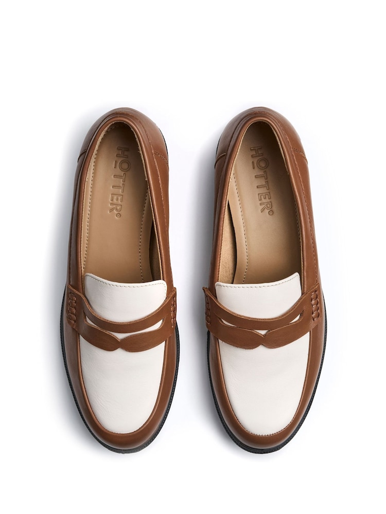 Hotter Brown Wide Fit Dorset Slip-On Shoes - Image 4 of 4