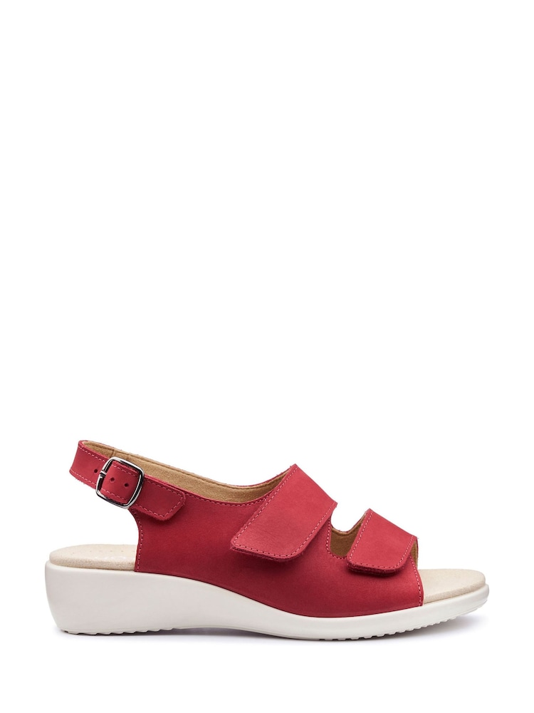 Hotter Red Wide Fit Easy II Touch-Fastening Sandals - Image 1 of 4