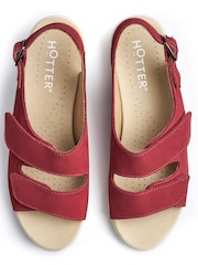 Hotter Red Wide Fit Easy II Touch-Fastening Sandals - Image 4 of 4