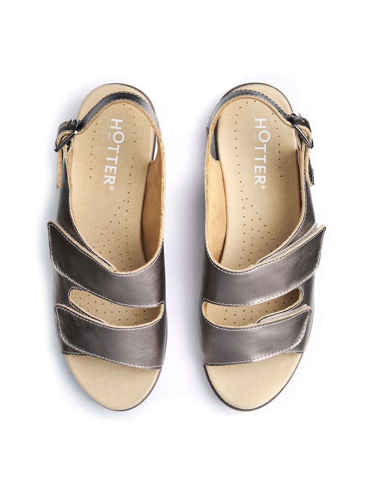 Hotter Red Wide Fit Easy II Touch-Fastening Sandals - Image 4 of 4