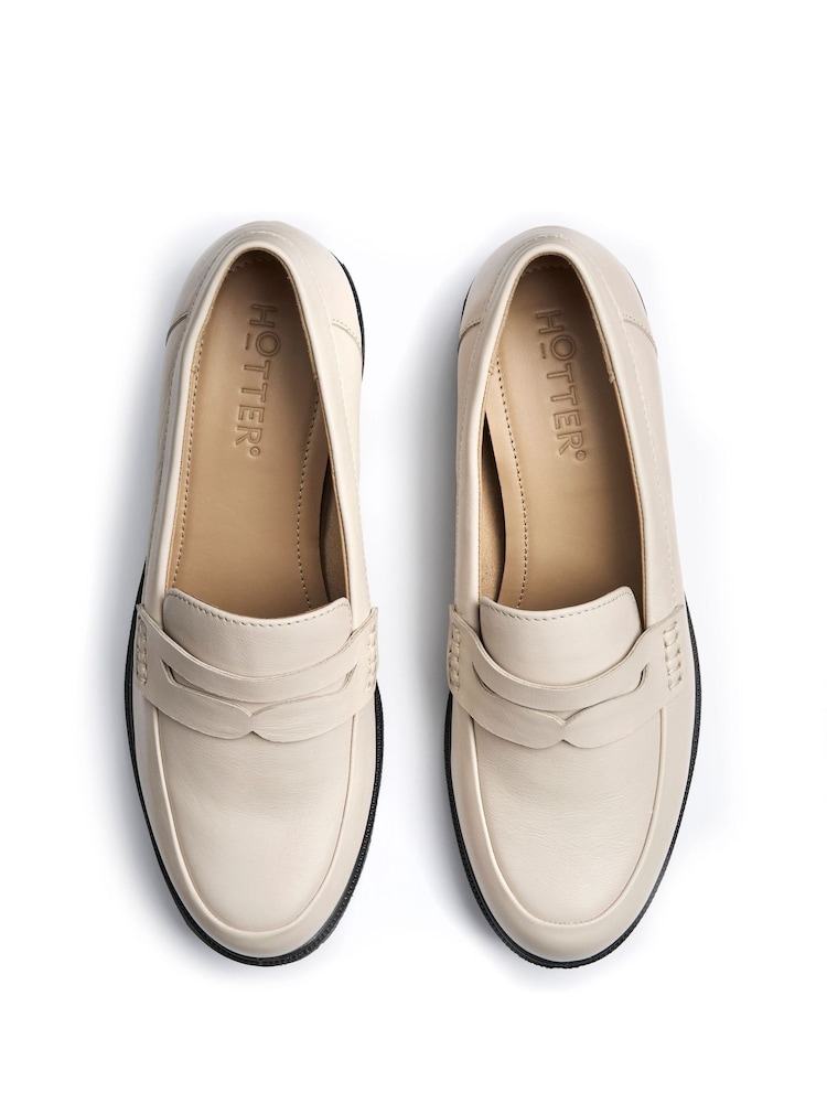 Hotter Natural Wide Fit Dorset Slip-On Shoes - Image 4 of 4